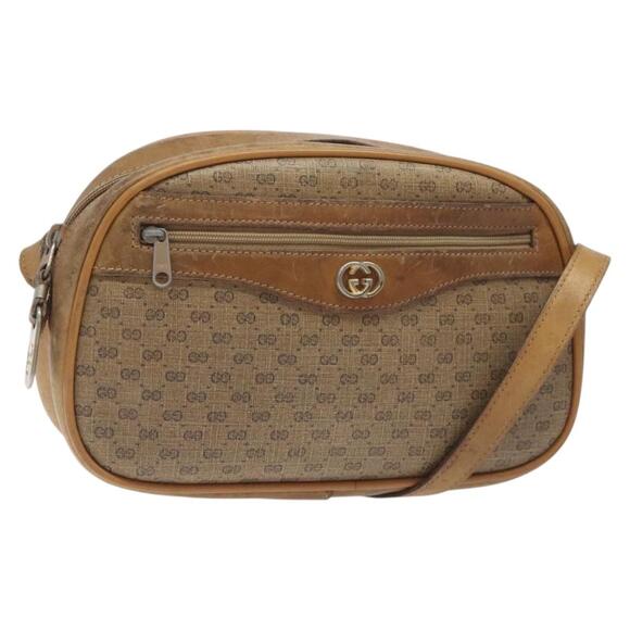 GUCCI Micro GG Supreme Shoulder Bag Pvc Beige Gold - Picture 1 of 16